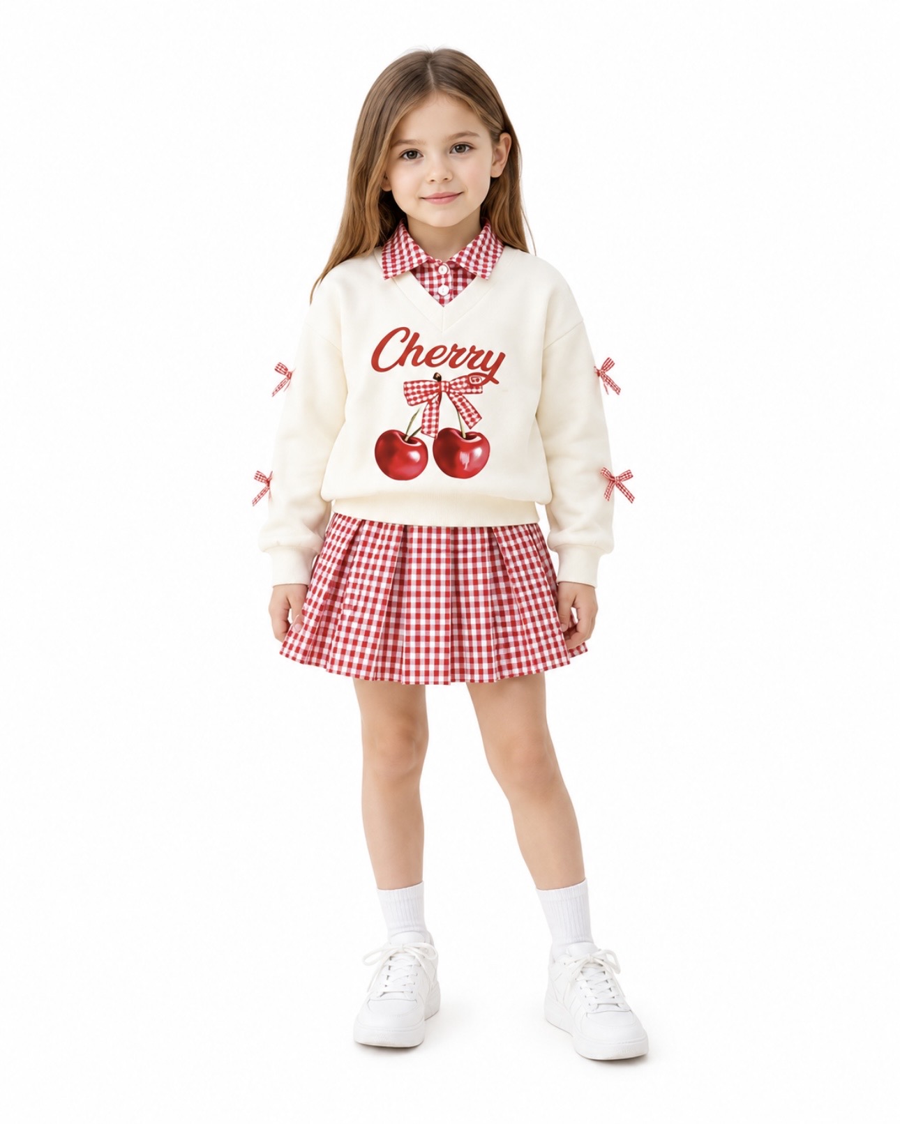 Kids Girls 2pcs Outfit / Cherry Skirt Set thumb 2