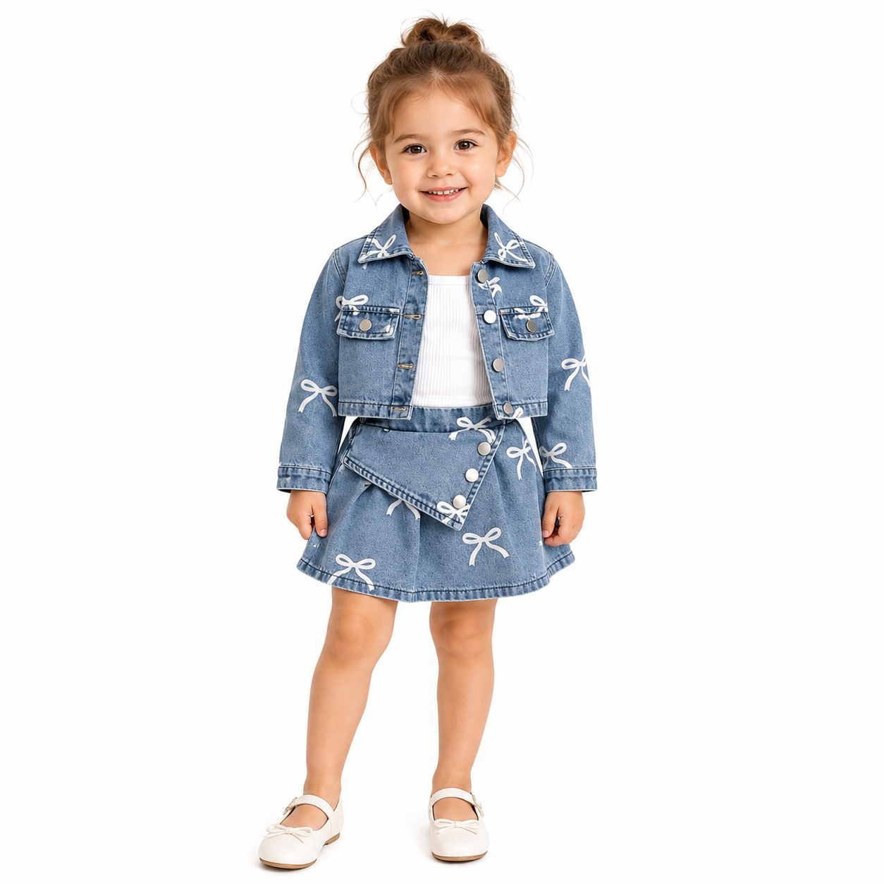 3pcs Baby Girl Denim Set / Cute Blue Outfit thumb 2