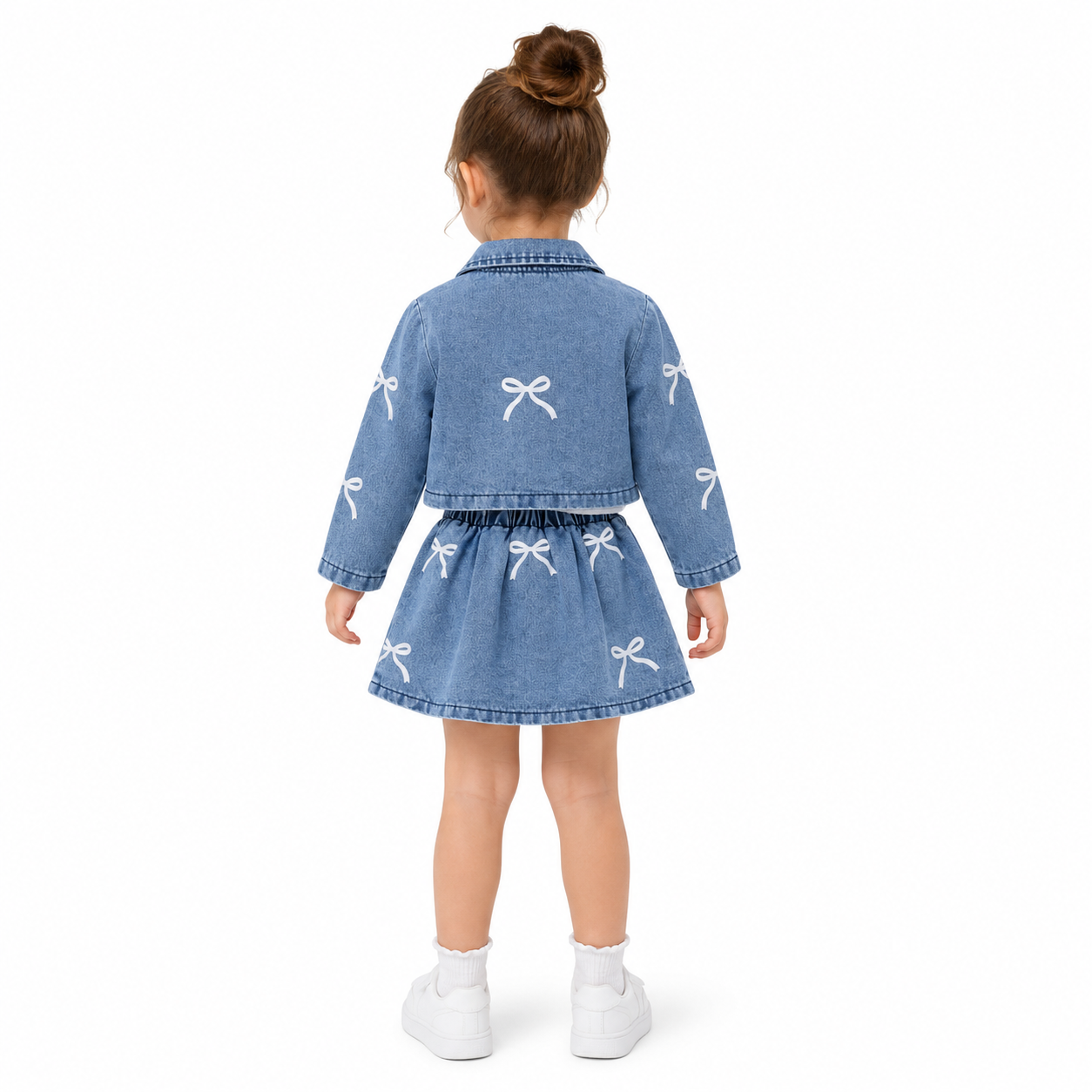 3pcs Baby Girl Denim Set / Cute Blue Outfit thumb 3