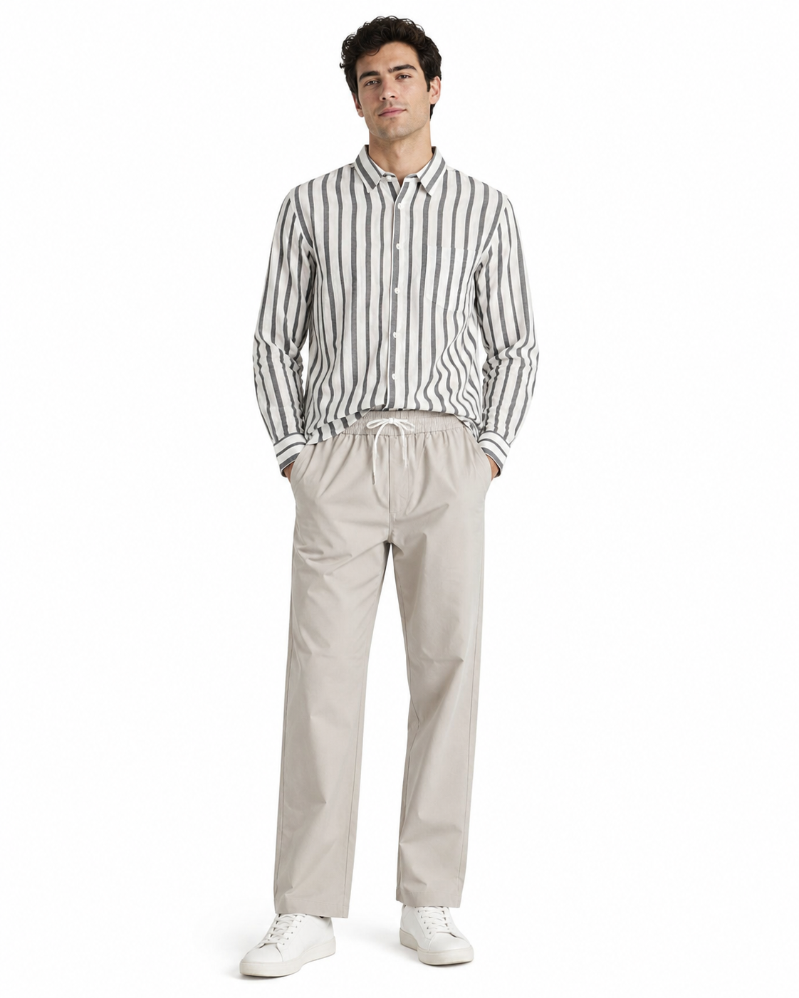 Men’s Striped Shirt & Pants Set thumb 2