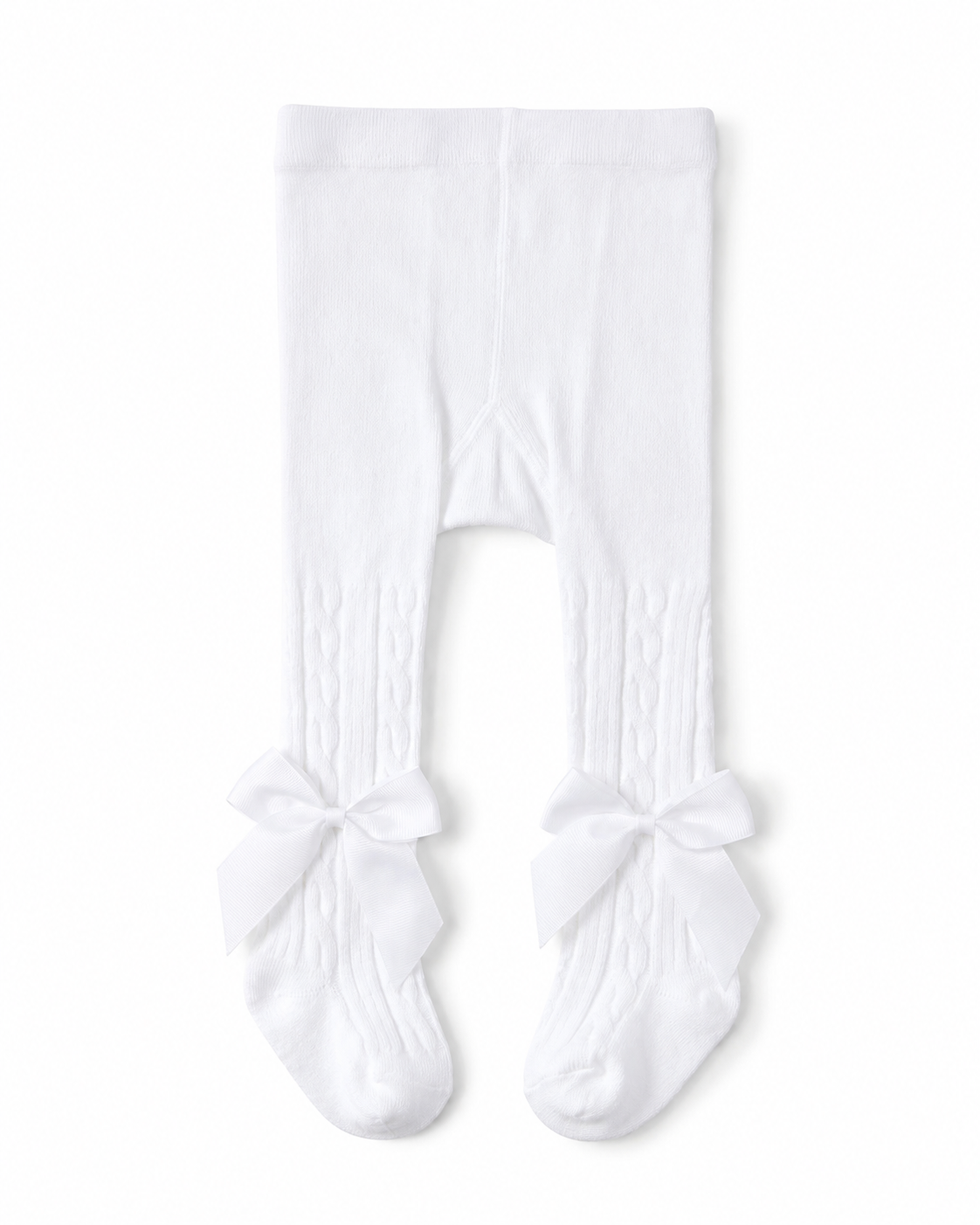 Baby White Bow Tights