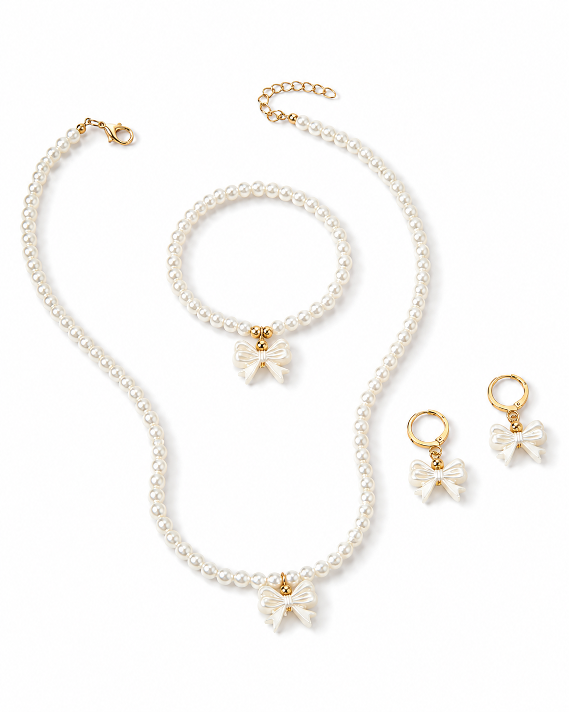 Girls Pearl Butterfly Jewelry Set