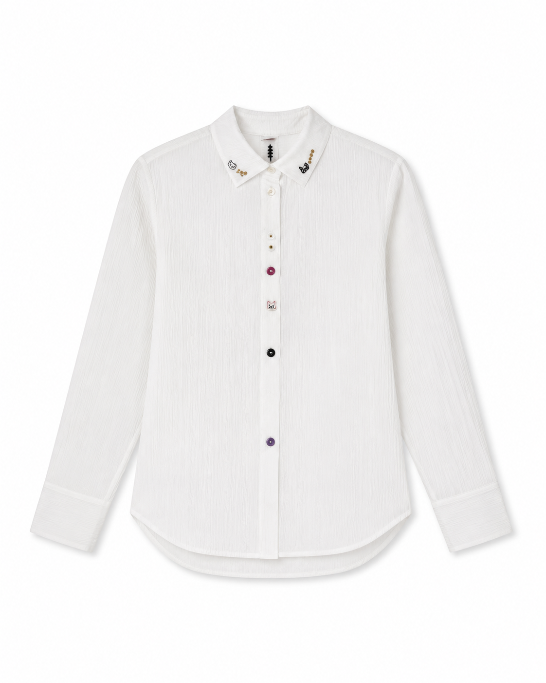 White Long Sleeve Button-Up Shirt