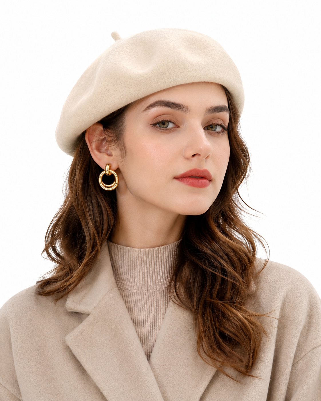 Women’s Cream Wool Beret thumb 2