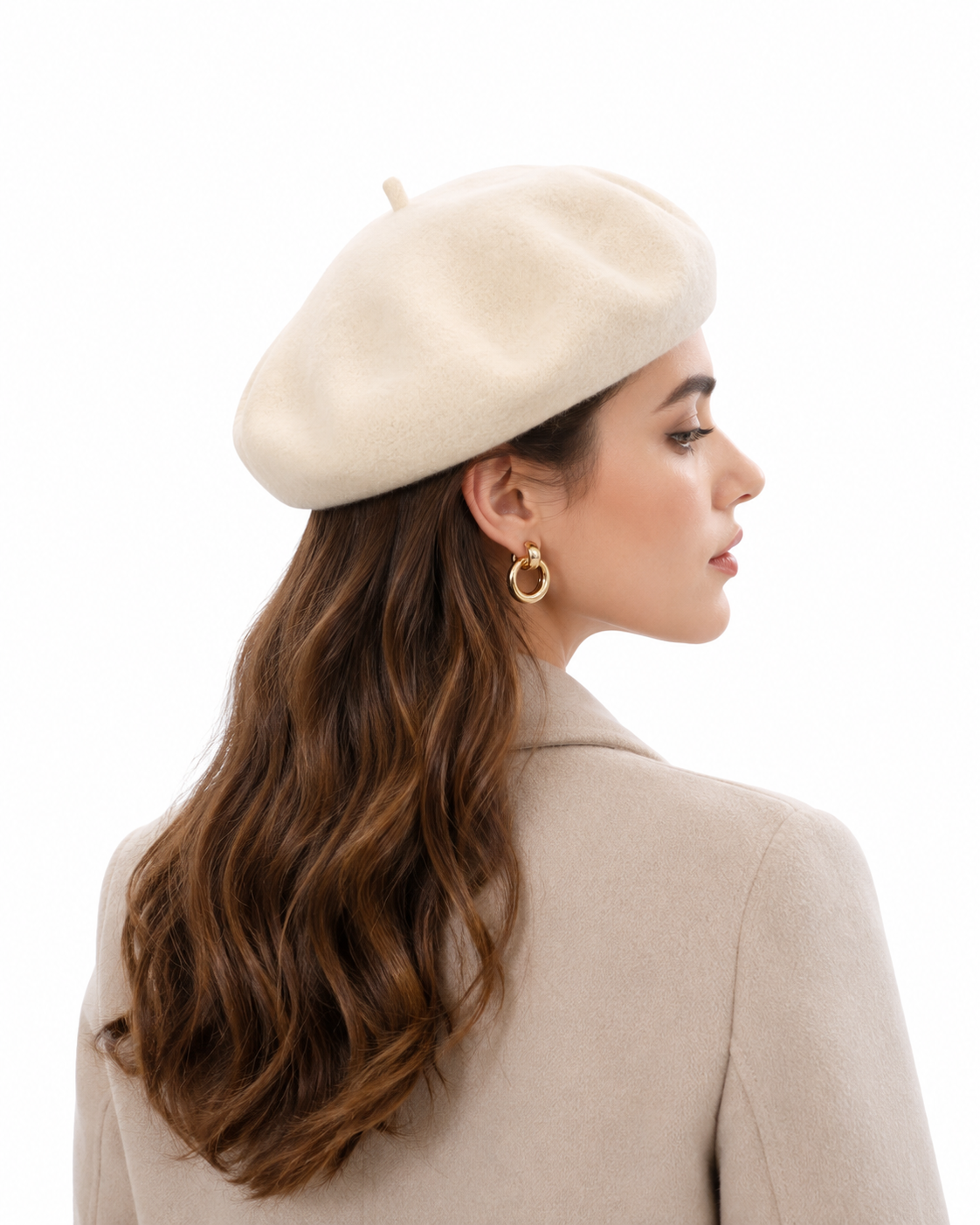 Women’s Cream Wool Beret thumb 3