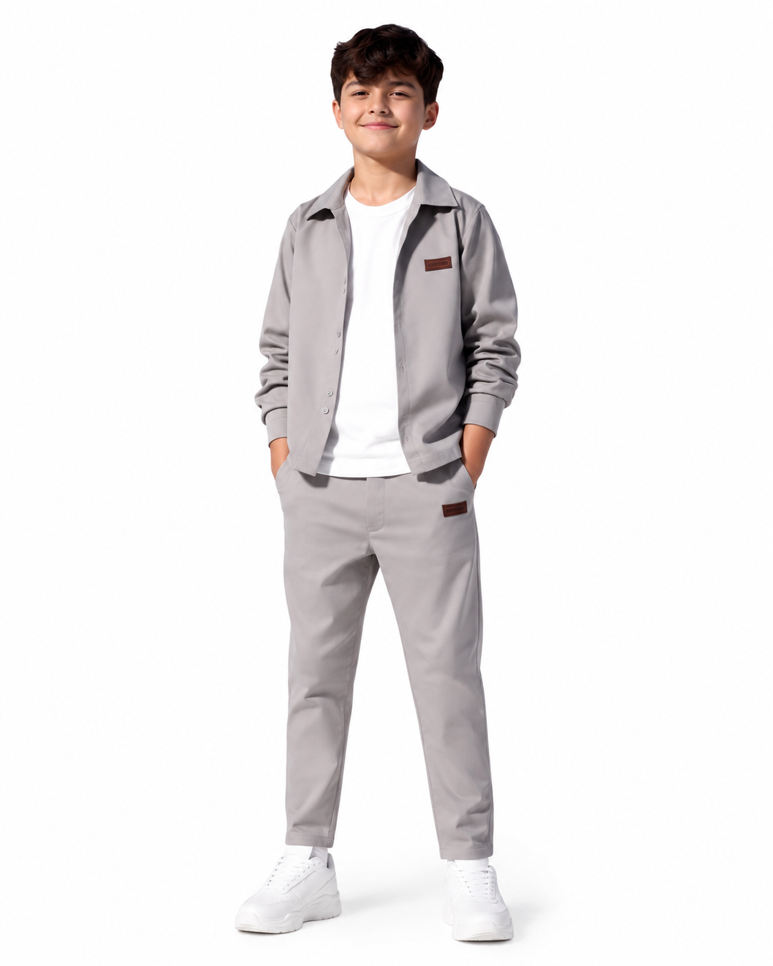 Boys Grey Shirt & Pants Set thumb 2