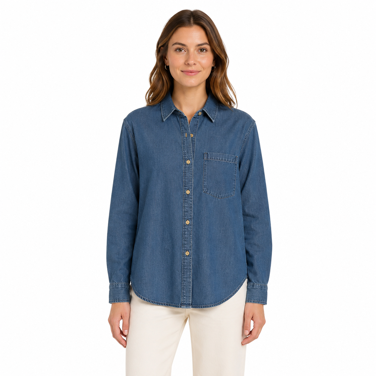Women’s Blue Denim Button-Up Shirt thumb 2