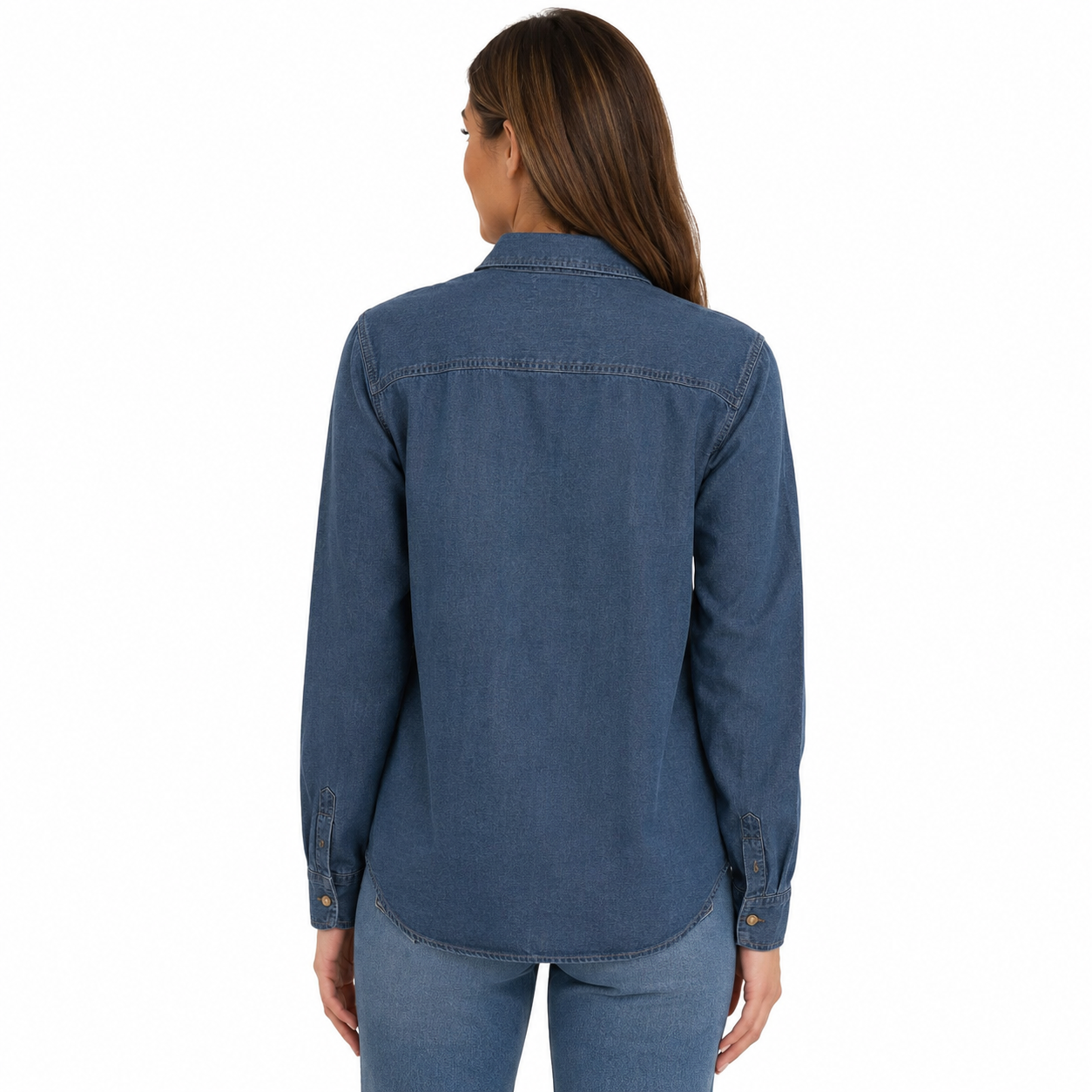 Women’s Blue Denim Button-Up Shirt thumb 3