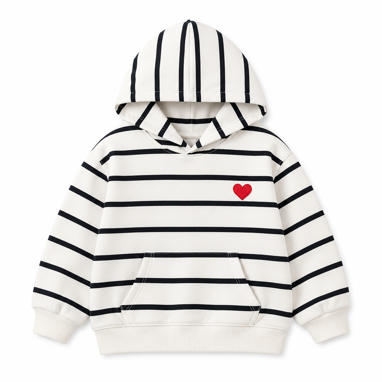 Kids Striped Heart Hoodie