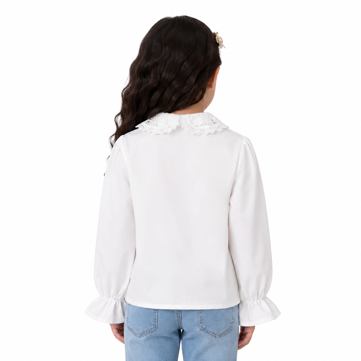 Girls White Lace Collar Blouse thumb 3
