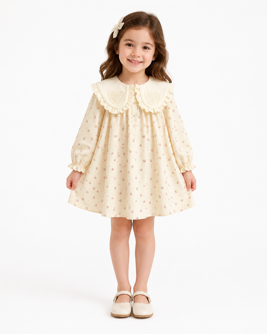 Girls Yellow Floral Vintage Dress thumb 2