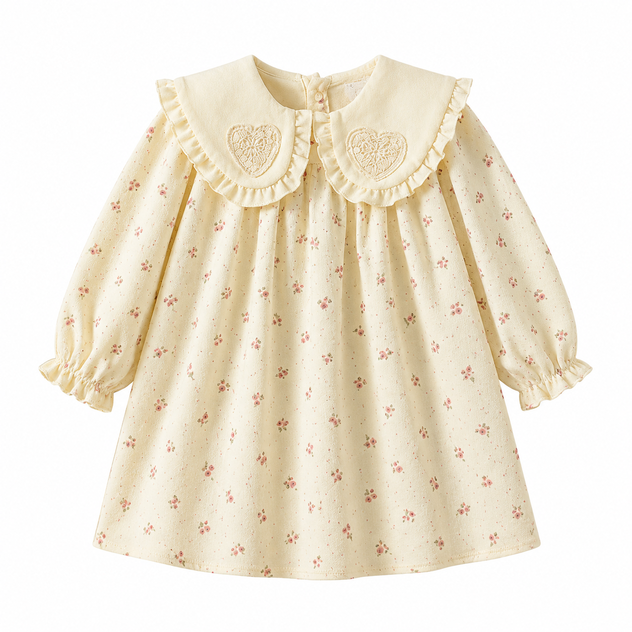 Girls Yellow Floral Vintage Dress