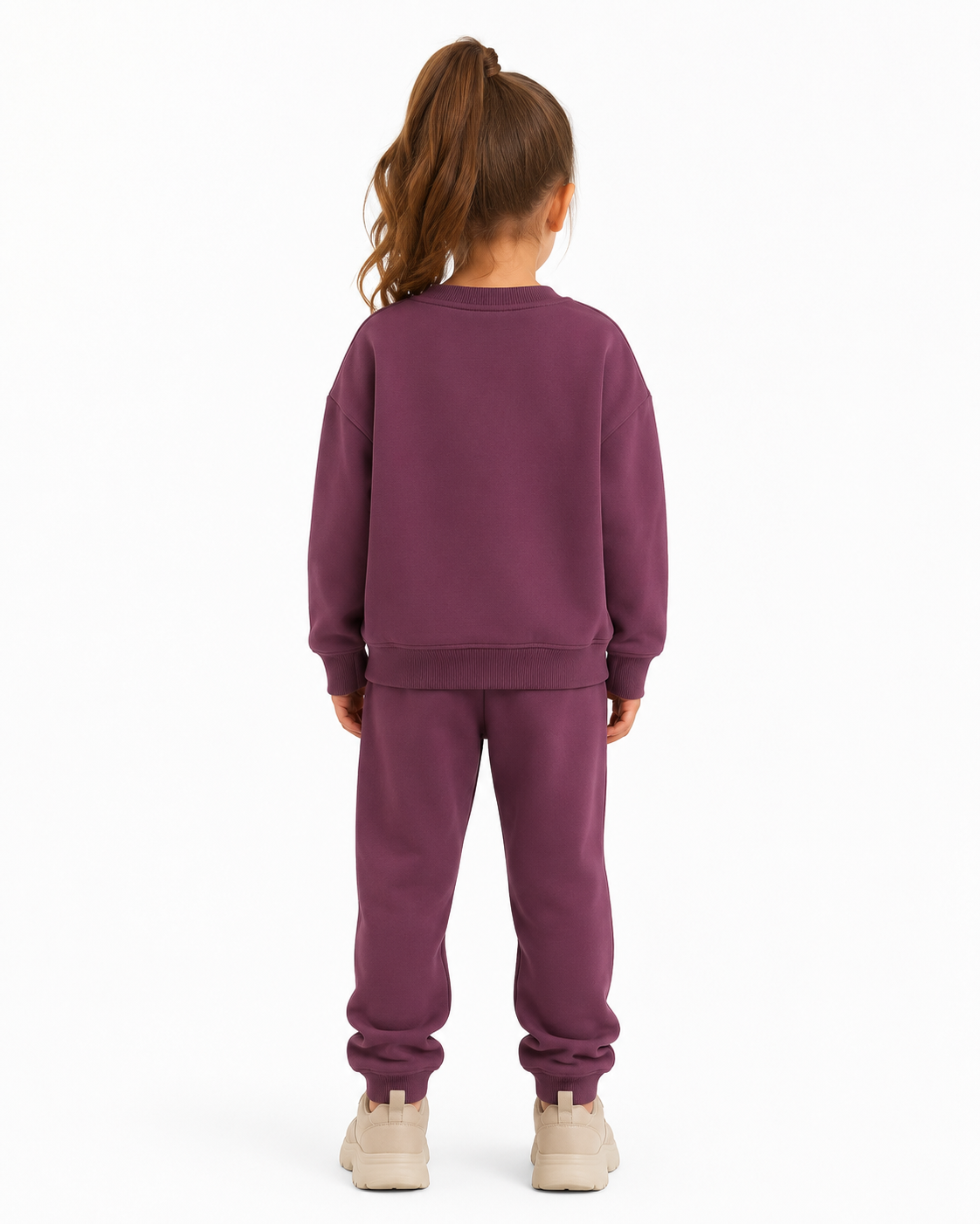 Girls Burgundy Sweatshirt & Jogger Pants Set thumb 3