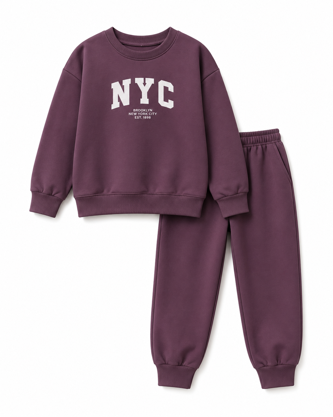 Girls Burgundy Sweatshirt & Jogger Pants Set