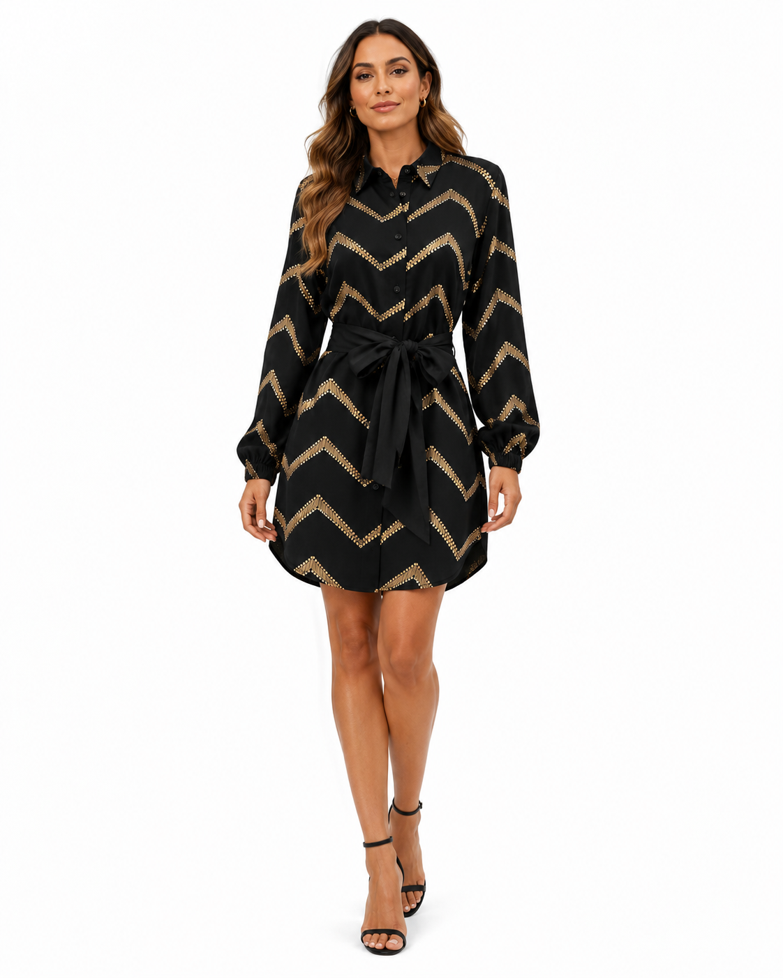 Women’s Black & Gold Shirt Dress thumb 2
