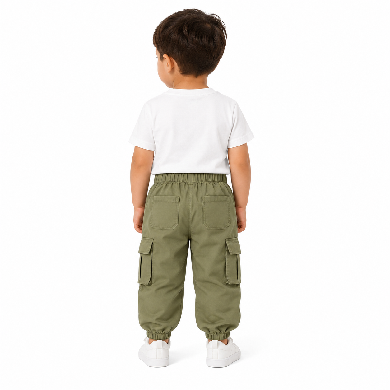 Toddler Casual Solid Color Elastic Waist Pants, Suitable For Outdoor Wear In Spring And Autumn thumb 3