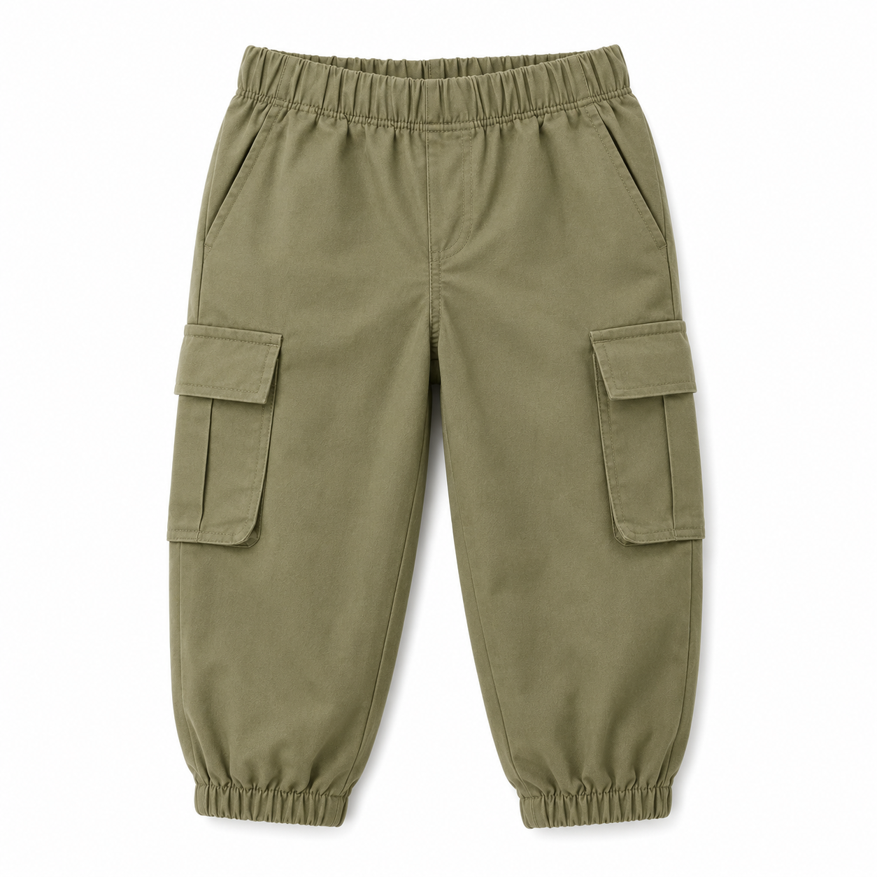 Toddler Casual Solid Color Elastic Waist Pants, Suitable For Outdoor Wear In Spring And Autumn