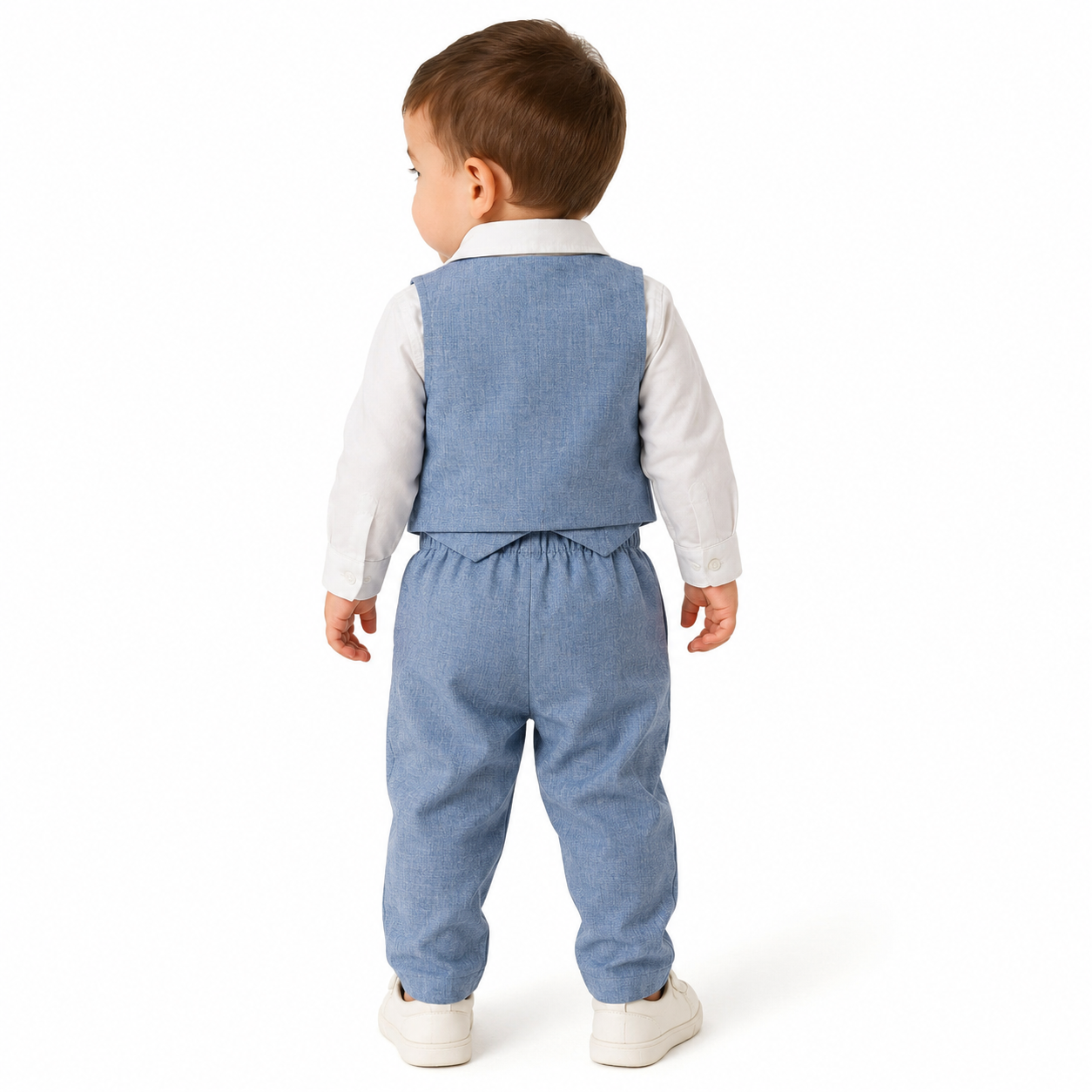 Baby Boys Formal 4pcs Outfit Set with Bodysuit, Bow Tie, Vest and Pants thumb 3