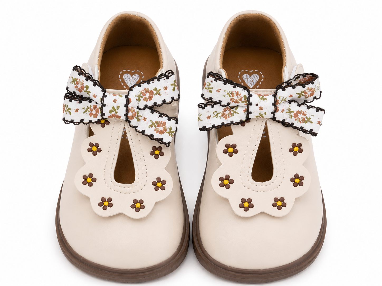 Spring/Autumn New Girls’ Leather Shoes, Embroidered Bow Decor Girls’ Soft Bottom Shoes
