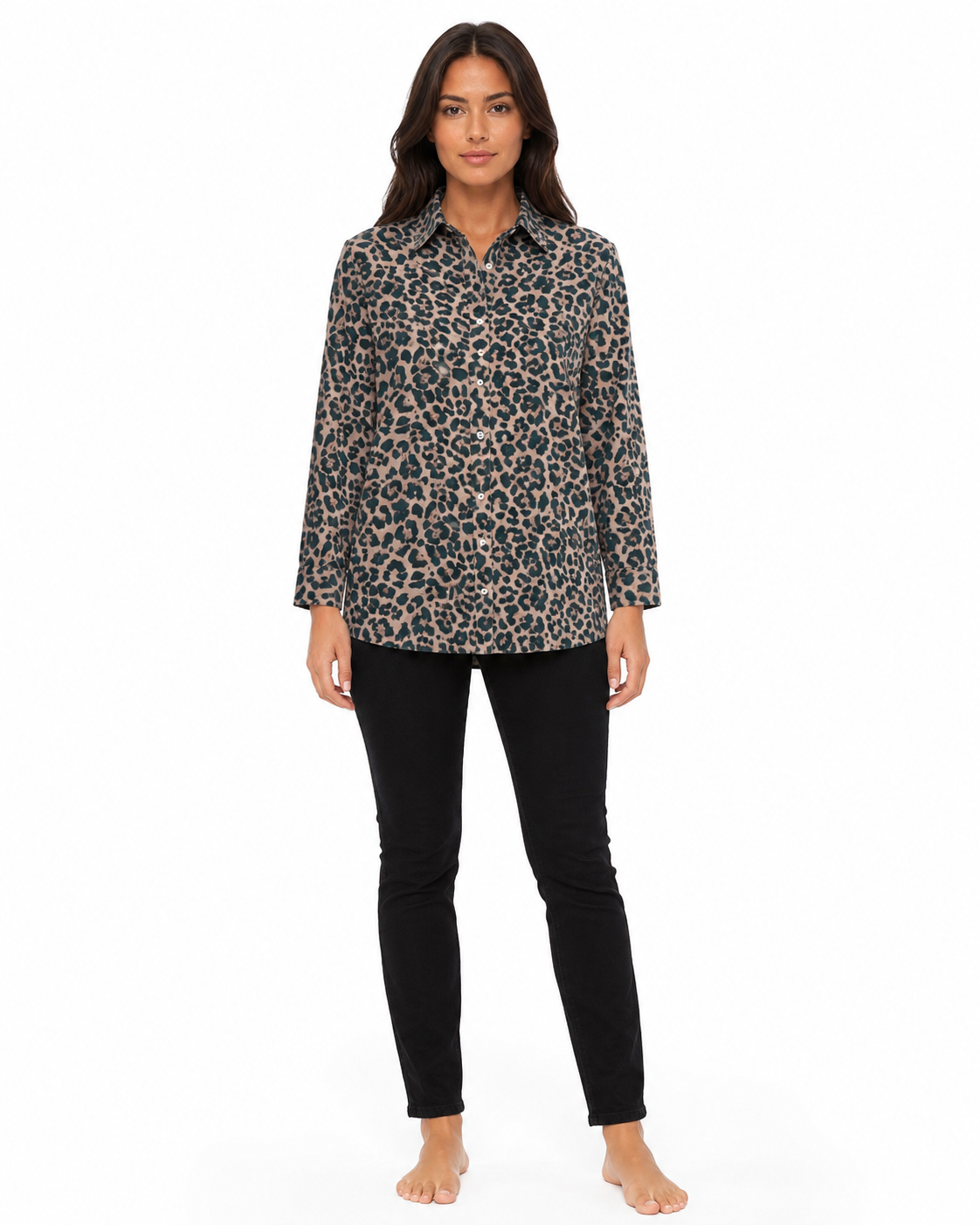 Women’s Leopard Print Button Front Shirt thumb 2