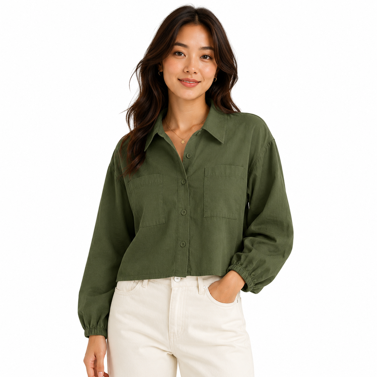 Women’s Casual Everyday Commute Versatile Solid Color Drop Shoulder Blouse thumb 2