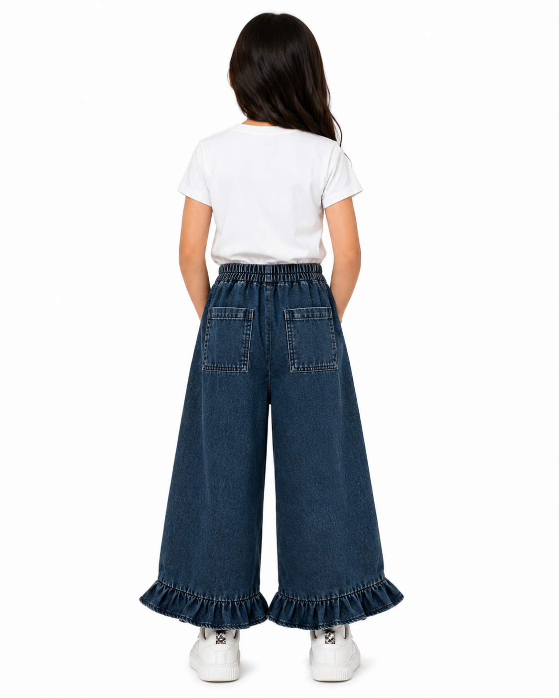 Kids Young Girl Washed Casual Loose Cute Denim Jeans thumb 3