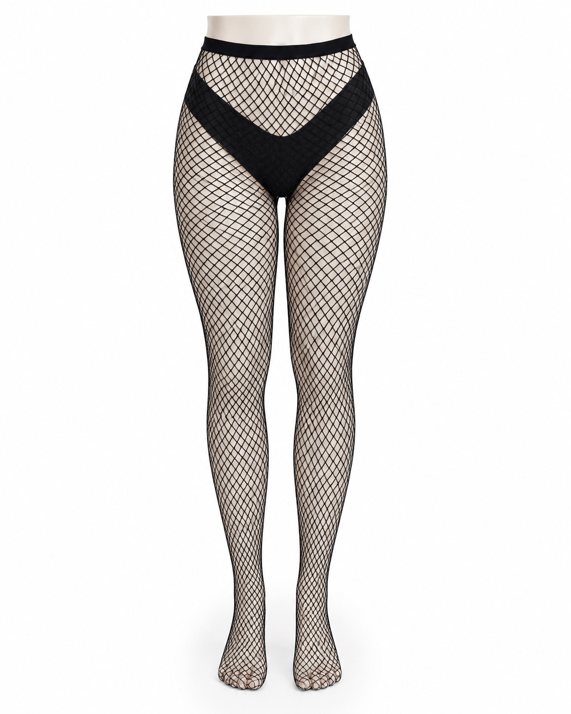 1pair Women’s Stylish & Sexy High-waisted Fishnet Pantyhose With Anti-hook Technology thumb 2