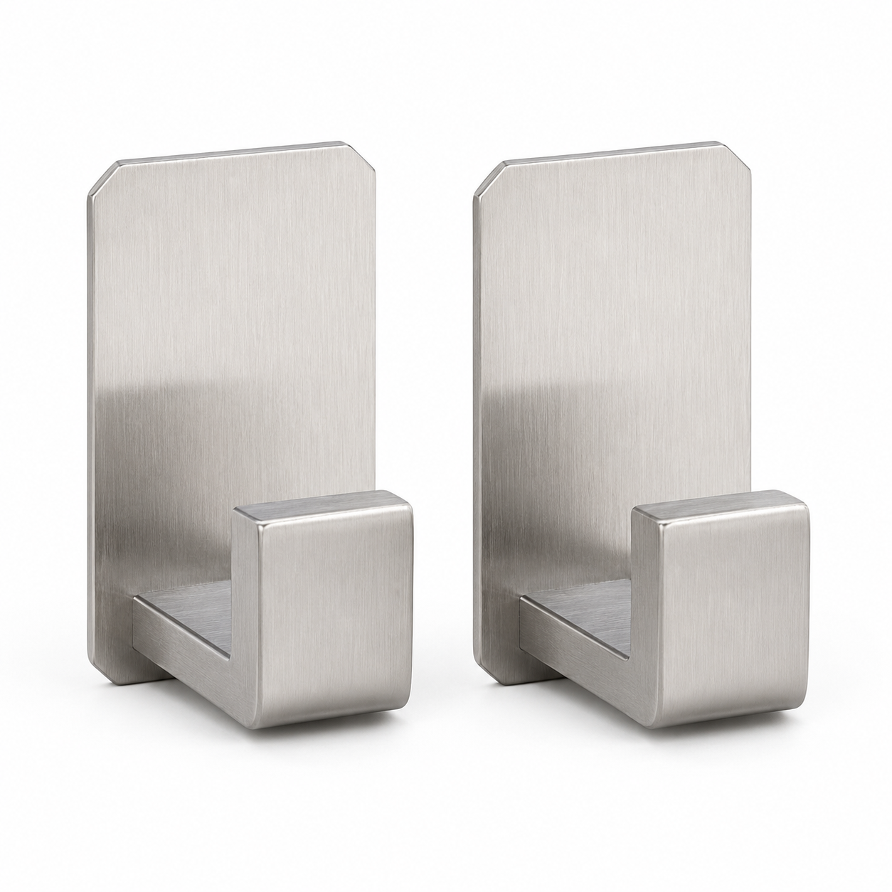2 Set Stainless Steel Bathroom Accessories, Thickened Towel Bar With Towel Ring / Wall Hooks