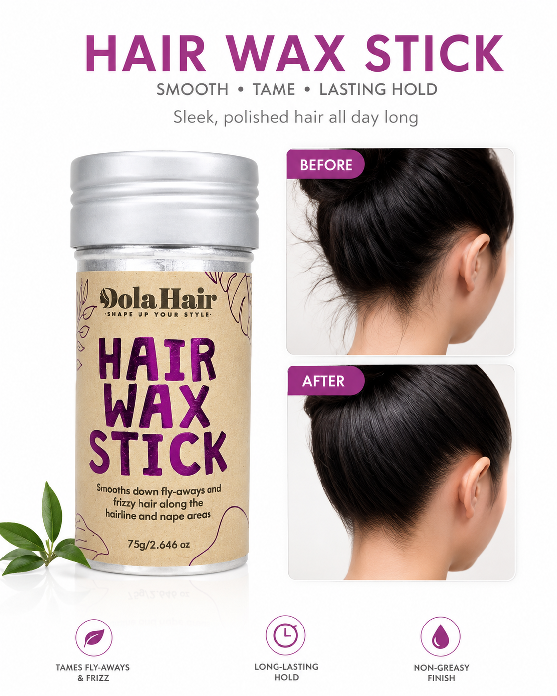 75g Styling Wax Stick, Suitable For Controlling Frizzy And Unruly Edges Of Hair thumb 2