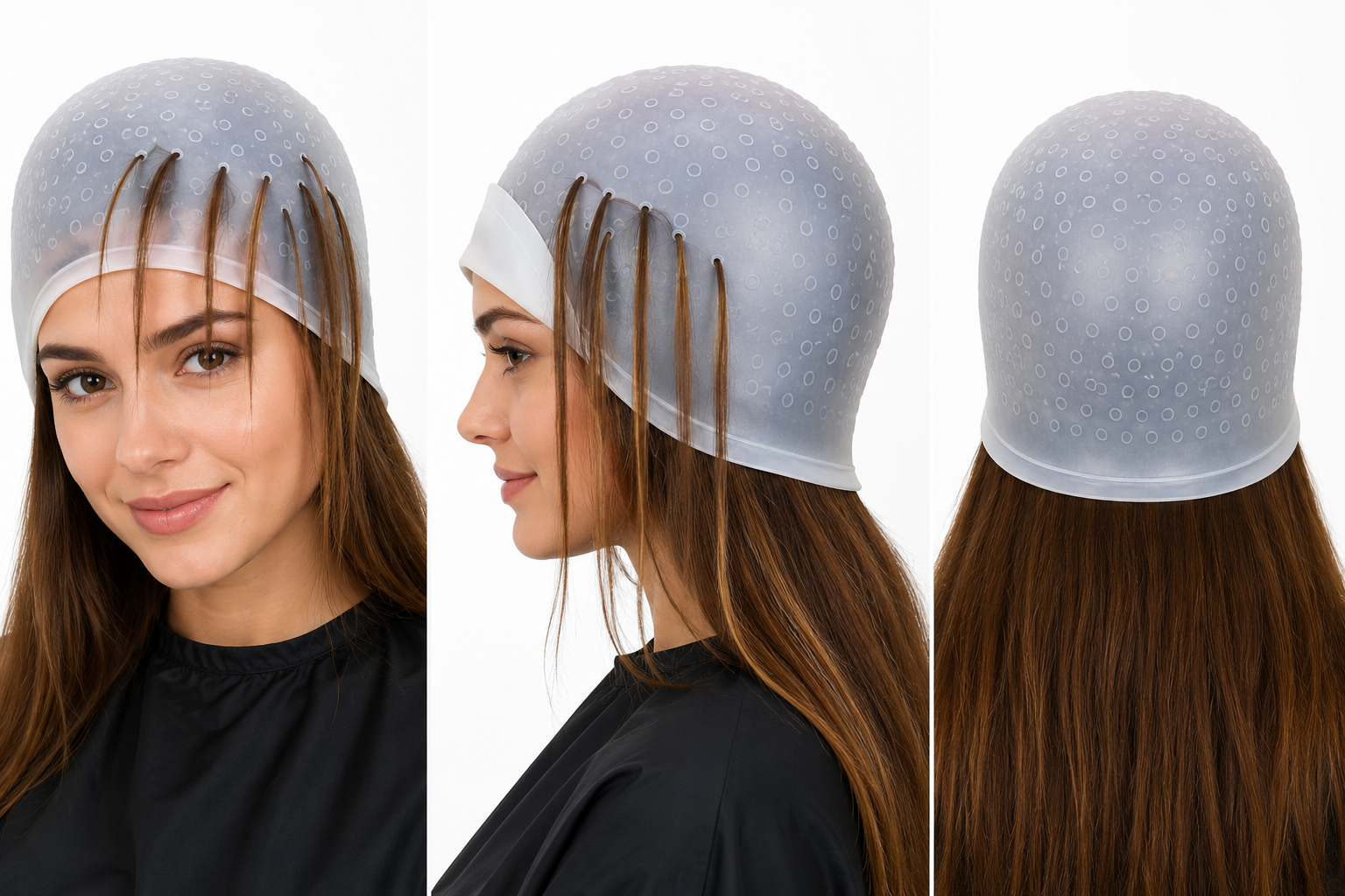 1pc Reusable Silicone Hair Dye Cap With Hook, Professional & Practical Hair Dyeing Cap thumb 2