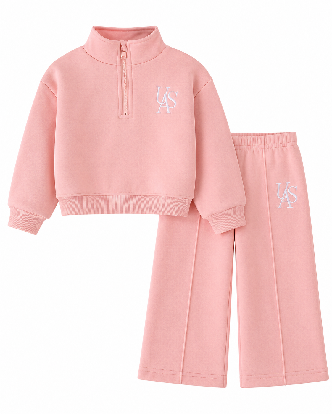 2pcs Baby Girl Baby Pink Thermal Lined Warm Outfit