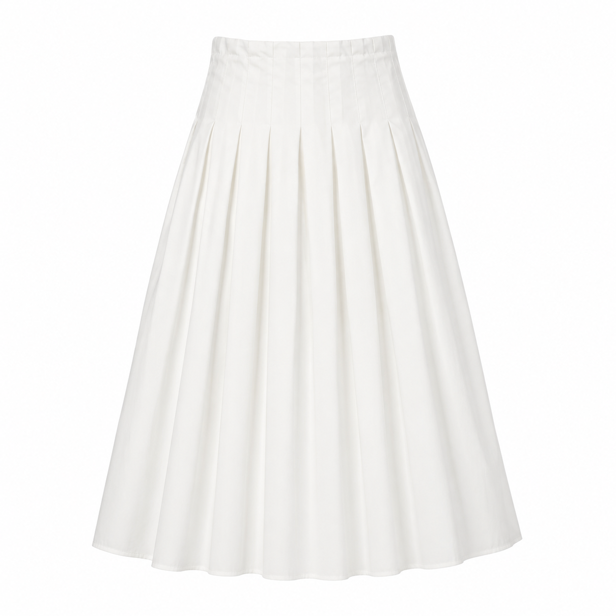 White Pleated Maxi Skirt