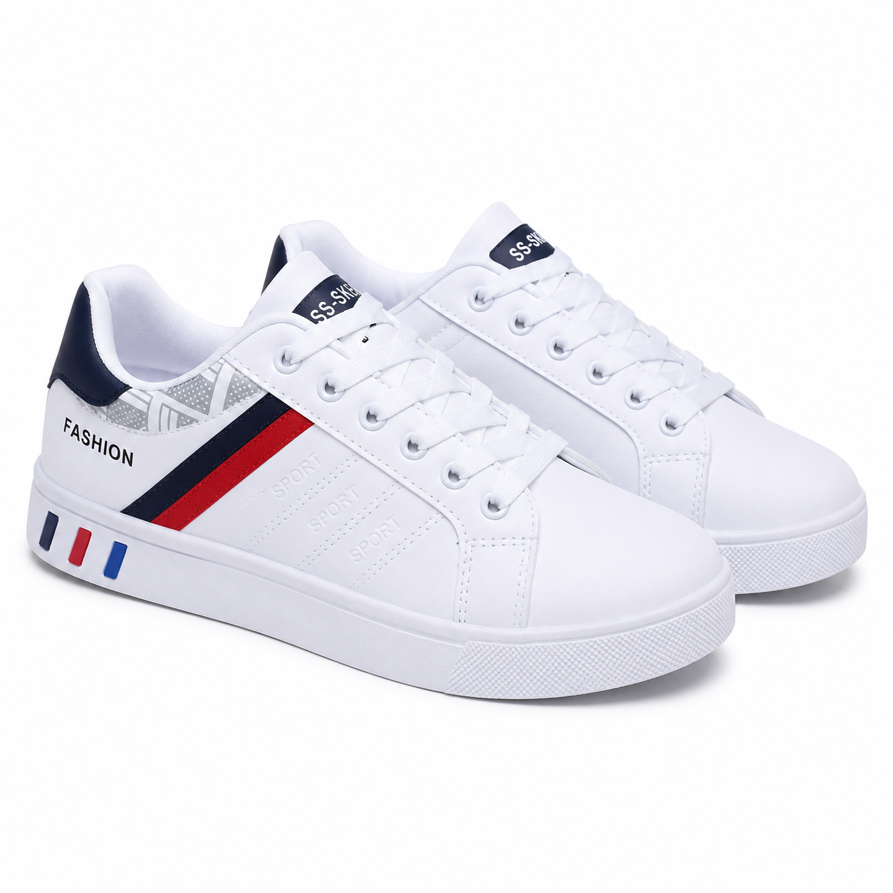 Men’s White Leather Casual Sneakers