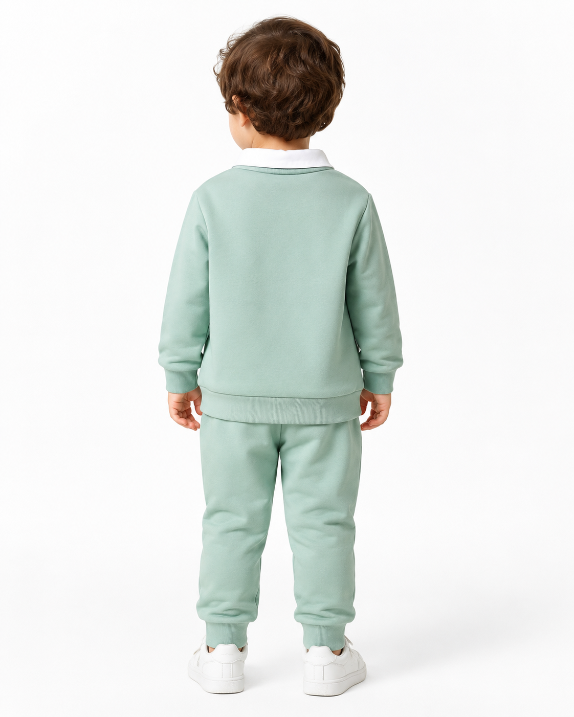 Baby Boy Green Collared Top & Pants Set thumb 3