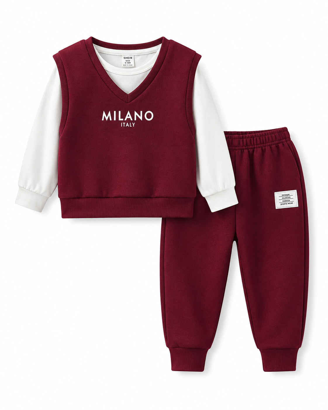Baby Boys Burgundy Milano Tracksuit Set