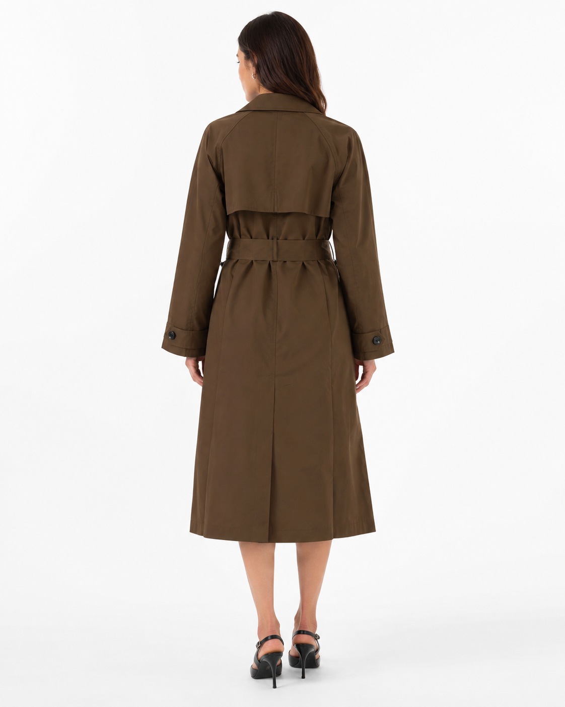 Women Brown Long Trench Coat thumb 3