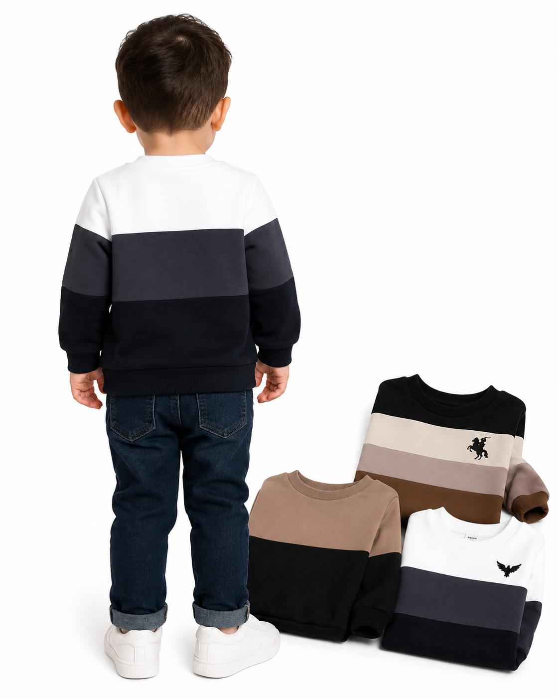 3pcs Baby Boy Color Block Pullover Sweatshirts Set thumb 3