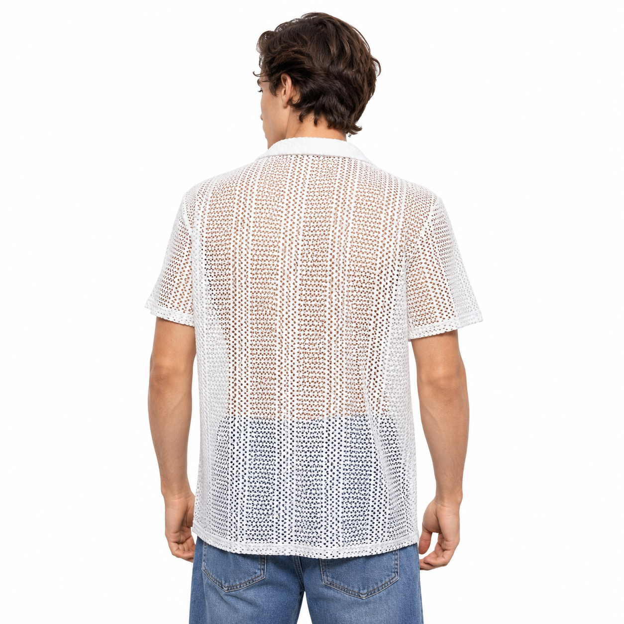 Mercer Haus Men’s Casual Hollow Out Design Shirt thumb 3