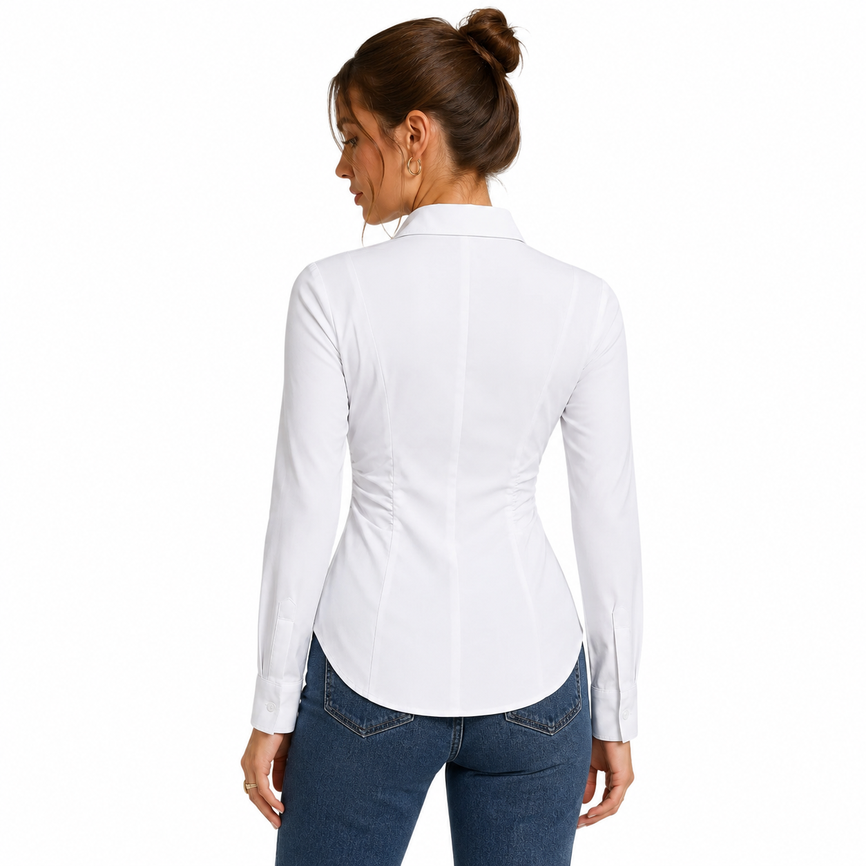 Women White Button Up Shirt thumb 3
