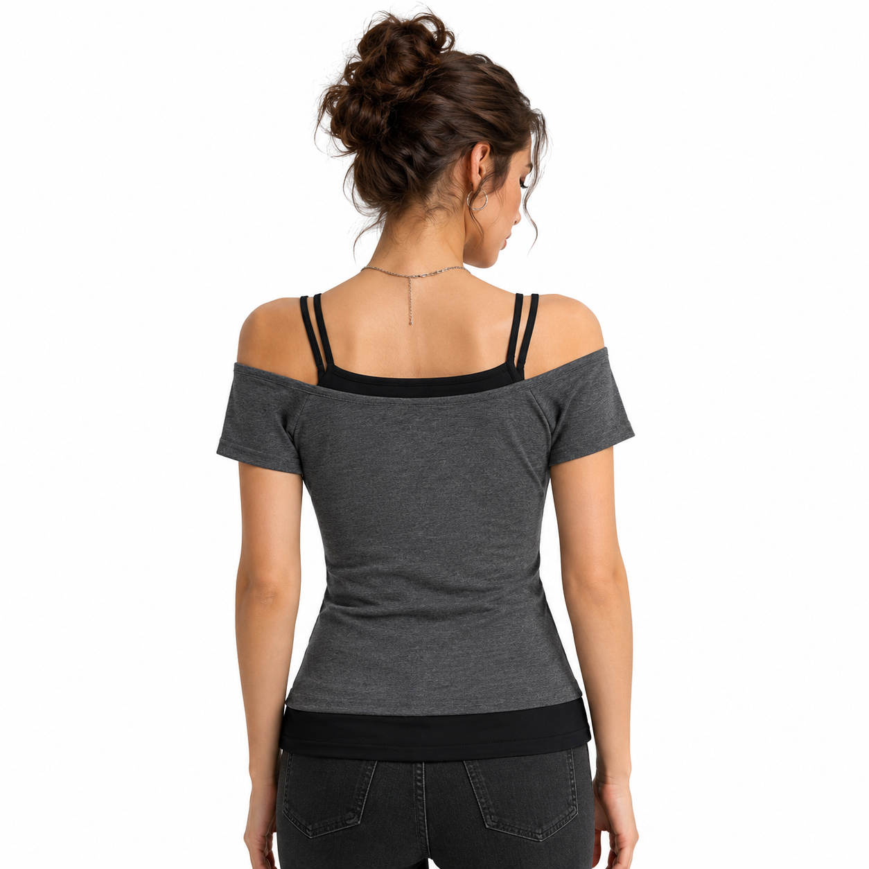 Casual Grey/Black Top thumb 3