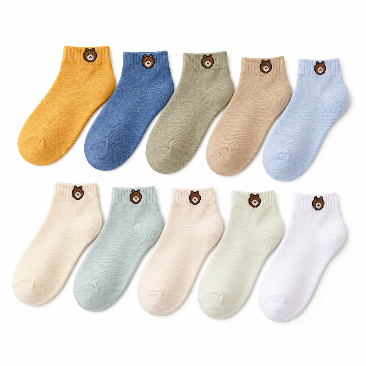 10 Pairs Kids Bear Pattern Ankle Socks thumb 2