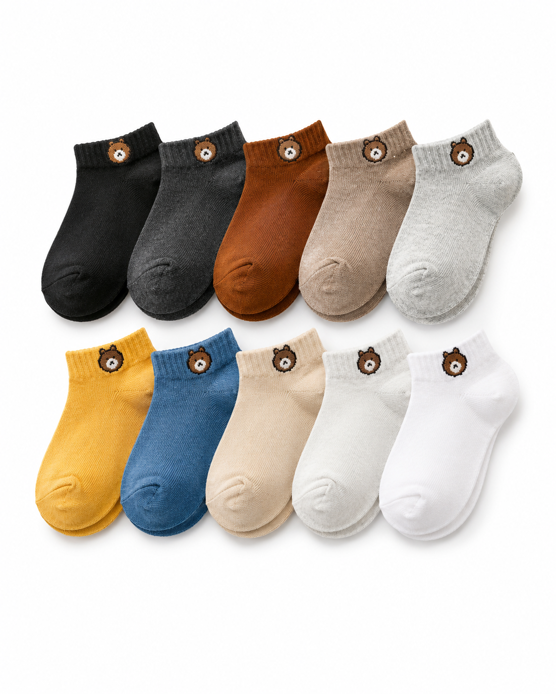 10 Pairs Kids Bear Pattern Ankle Socks