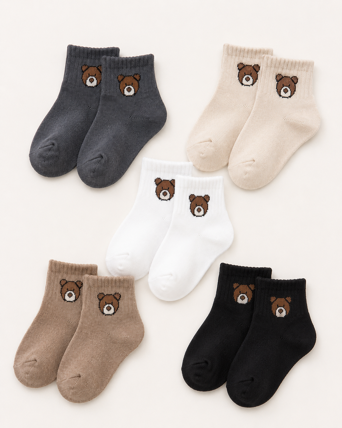5 Pairs Baby Cute Bear Design Socks thumb 3