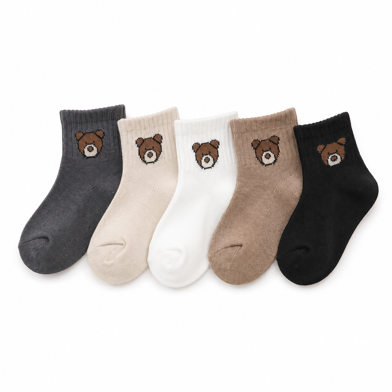 5 Pairs Baby Cute Bear Design Socks